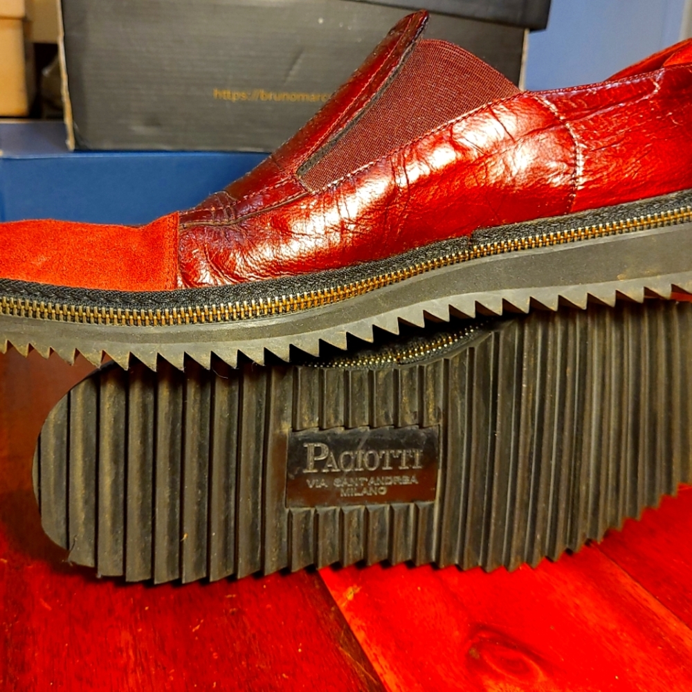 Red Suede leather men Italian shoes Cesare Paciotti -  Limited Collection